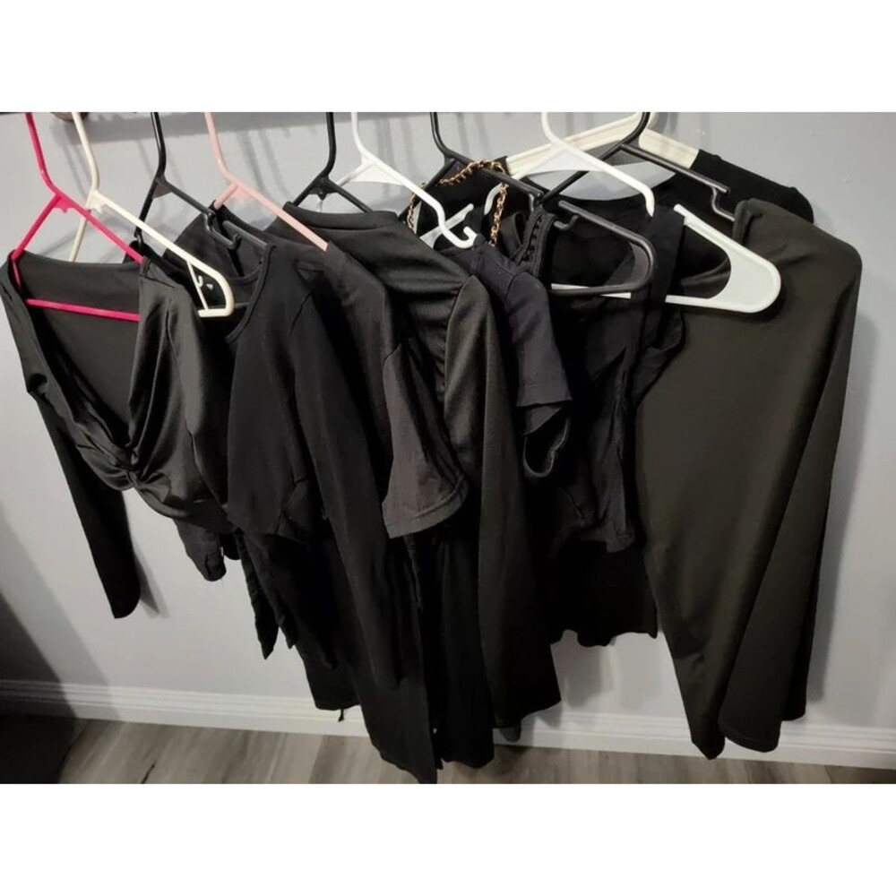 11 pcs bundle set women's black clothes clothing size S/M dresses shirts tops